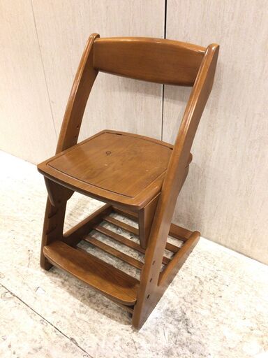 ■10777■maruni 学習机用イス 椅子 コロ付き 木製 高さ調節可能 マルニ 小学生 勉強机用イス チェア