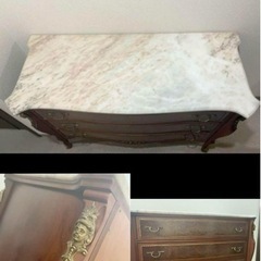 大理石天板　3段チェスト　イタリア　西洋　アンティーク　インテリア　収納家具