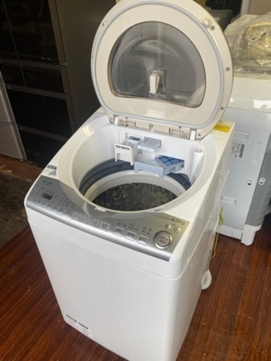 福岡市内配送設置無料 ES-TX8B-N 縦型洗濯乾燥機 ゴールド系 [洗濯8.0kg /乾燥4.5kg /ヒーター乾燥(排気タイプ) /上開き] -  洗濯機