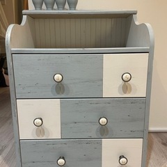 美品　フレンチシャビー風　ハイチェスト　チェスト　白井産業　収納　北欧