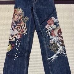 レア HARAKIRI  和柄刺繍ジーンズ 1500円