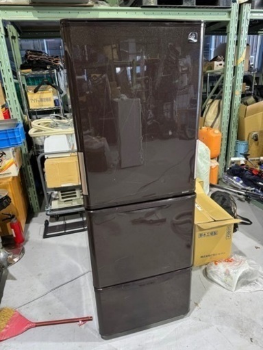 シャープ ノンフロン冷凍冷蔵庫 両開き 350L 2016年製 SJ-PW35B 動作品 SHARP 自動製氷機能
