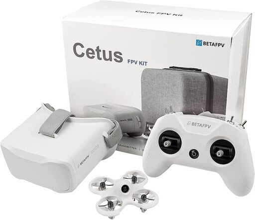 BETAFPV Cetus FPV Kit ミニレース用ドローン 国内認証済み 室内 オプティカルフローポジショニング機能 レーザー高度維持 リモコン 初心者 100g未満 FPVゴーグル付き 生中継 TinyWhoop 日本語説明書附属 モード2