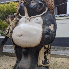 岡山引取限定　初出し　縁起物 　たぬき 　タヌキ 　信楽焼　陶器　置物　特大たぬき　迫力満点　特大サイズ　商売繁盛