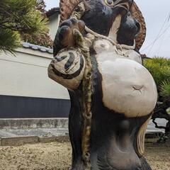 岡山引取限定　初出し　縁起物 　たぬき 　タヌキ 　信楽焼　陶器　置物　特大たぬき　迫力満点　特大サイズ　商売繁盛