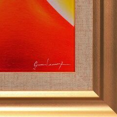 小さくてもパワーぎゅっと凝縮●金の太陽の日の出赤富士●がんどうあつし絵画肉筆油絵