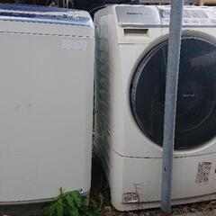 明日処分(無料にて)半自動洗濯機とジャンクドラム２台