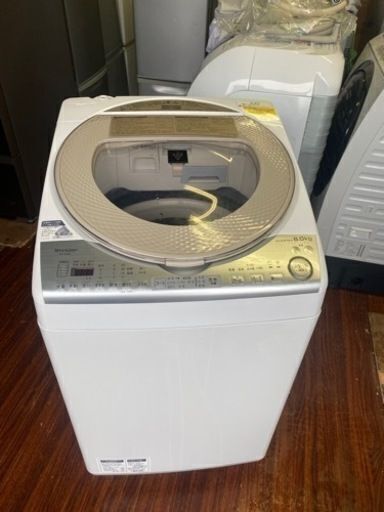 福岡市内配送設置無料　ES-TX8B-N 縦型洗濯乾燥機 ゴールド系 [洗濯8.0kg /乾燥4.5kg /ヒーター乾燥(排気タイプ) /上開き]