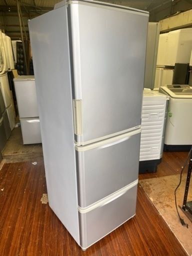 福岡市内配送無料　シャープ SHARP SJ-WA35B-S [冷蔵庫 （350L・つけかえどっちもドア） 3ドア シルバー系]