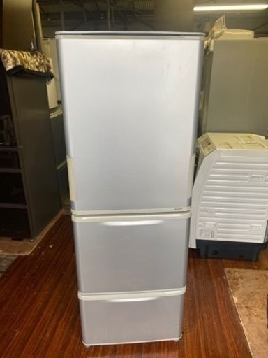 福岡市内配送無料　シャープ SHARP SJ-WA35B-S [冷蔵庫 （350L・つけかえどっちもドア） 3ドア シルバー系]