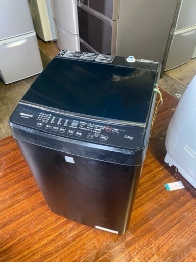 北九州市内配送無料　保証付き　ハイセンス 5．5kg全自動洗濯機 keyword マットブラック HW-G55E5KK