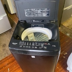 北九州市内配送無料　保証付き　ハイセンス 5．5kg全自動洗濯機 keyword マットブラック HW-G55E5KK
