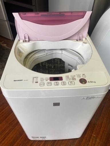 北九州市内配送無料　保証付き　シャープ 4．5kg全自動洗濯機 keyword キーワードピンク ESG4E3KP 北九州市内配送無料 保証付き シャープ 4．5kg全自動洗濯機 keyword