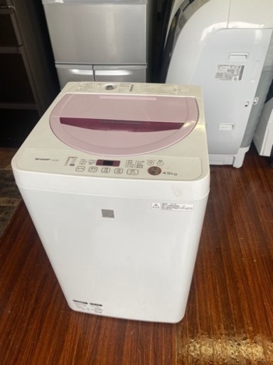 北九州市内配送無料　保証付き　シャープ 4．5kg全自動洗濯機 keyword キーワードピンク ESG4E3KP