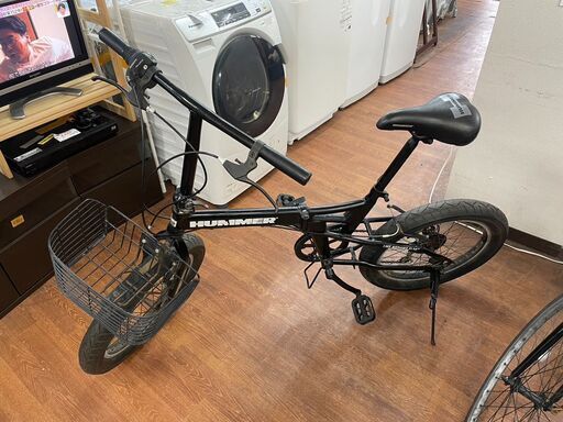 HUMMER 折りたたみ自転車 黒 折りたたみ自転車 No.1019 ブラック HUMMER 6段切替 20インチ