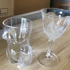 グラス2個、グラスカップかわいい、計３個
