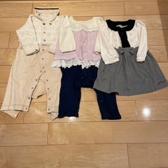 80サイズ　ロンパース　ワンピース　秋冬春　子供服