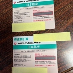 JAL株主割引券　株主優待　　2枚セット　2025.5.31