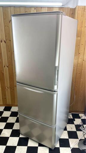 【配送料込み】冷蔵庫　SHARP SJ-W352D-N 2018年製　350L 3ドア　ゴールド系　どっちもドア　キッチン　料理