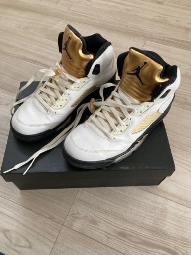 NIKE ナイキ AIR JORDAN 5 RETRO OLYMPIC 2016年 エアジョーダン5 レトロ オリンピック ホワイト ブラック メタリックゴールド サイズ：US10 28.0cm スニーカー バッシュ