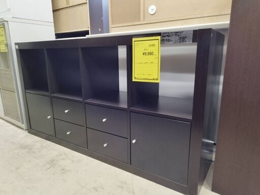 イケア IKEA シェルフ カラックス KALLAX ラック 収納ラック 収納ボックス BOX 棚 整理棚 オープンラック ブラウン 茶 おしゃれ クリーニング済 堺市 石津【ジャングルジャングルサカイ石津店】
