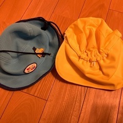 カラー帽子黄色　ミキハウス帽子2ウェイ