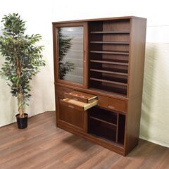 ≪zyt1281ジ≫ 静岡家具製作所 食器棚 フレックス2D ダイニングボード45 4尺5寸巾 幅135cm レトロ/ビンテージ/家具 50908-07