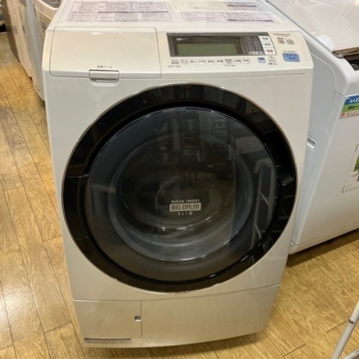 左開きHITACHI 9/6kgドラム式洗濯機 2013年製 BD-S7500 日立 ヒートリサイクル 風アイロン ビックドラムNO.1376