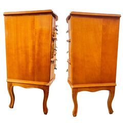 イタリア製 アンティーク 象嵌 猫脚3段チェスト 引出し 西洋クラシック