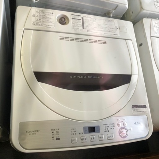 洗濯機。SHARP .4.5KG.11000円.ヤケあり