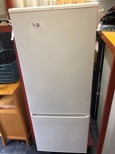 ☆中古￥12,800！AQUA　201㍑2ドア冷蔵庫　家電　2020年製　AQR-20J(W)型　幅53㎝ｘ奥行59㎝ｘ高さ138㎝　【BB017】
