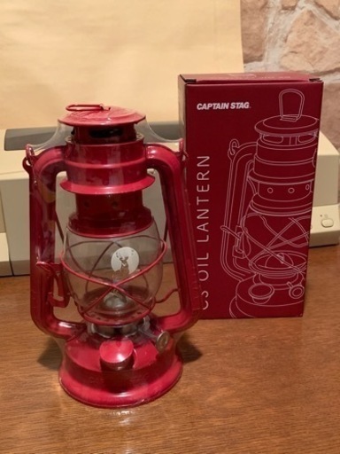 新品・未開封 キャプテンスタッグ オイルランタン(中) 赤 オイルランプ