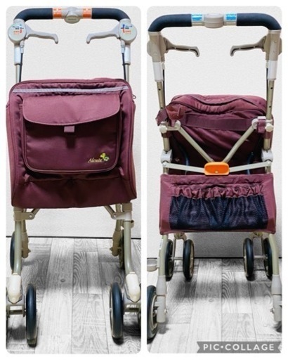 【美品】リッチェル 歩行器 アルキュート FC-R ブラウン 折畳み式 軽量