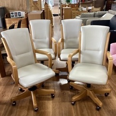 回転椅子4脚セット【町田市再生家具】232708
