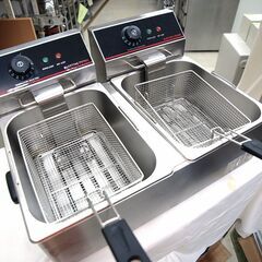 電気フライヤー　二槽式　リユース品