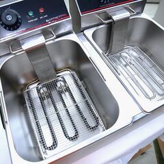 電気フライヤー　二槽式　リユース品