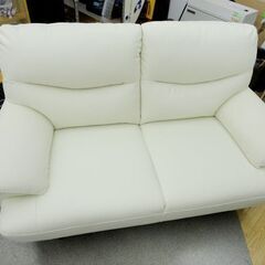 【ミカド】ニトリ　Nシールド　2人がけソファ　アイボリー　合皮【直接引取】 2人掛けソファ ニトリ Nシールド アイボリー ソファー 合成皮革 2人用