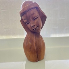 【27cm】 ハワイ 木彫り　女性　置物　ハンドメイド ミッドセ...