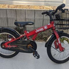 JEEPジープ幼児・子供用自転車　赤　補助輪つき