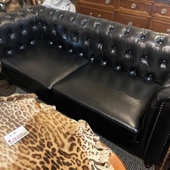 お値下げしました！【美品】 チェスターフィールド ソファ ソファー リラックス モダン シンプル ブラック シック おしゃれ