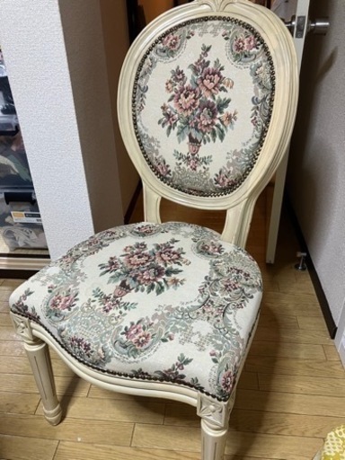 チェア　アンティーク　花柄