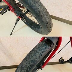 26インチ 4SEASONS ファットバイク X7 タイヤ 26×4.0 自転車 赤