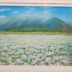 K.Nakai 作家物 サイン 絵画 風景画 花畑 自然 油彩 肉筆 油絵