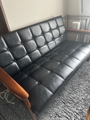 超美品【カリモク60】Kチェア2シーター 幅133cm W36143 スタンダードブラック