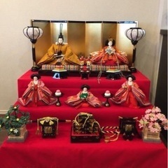 雛人形 三段飾り 久宝堂 十番 正絹まり葵 毛氈三段飾 ひな人形