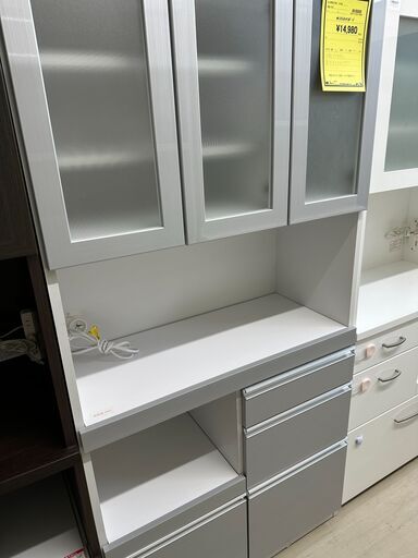 ジモティ来店特価!!　食器棚　シルバー　　　J-0204
