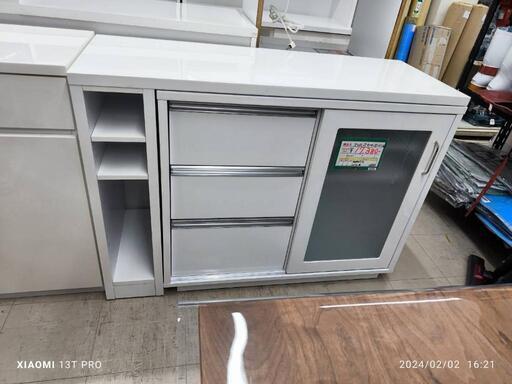 ★680　スライド式キッチンボード(白)　【リサイクルマート鹿児島宇宿店】
