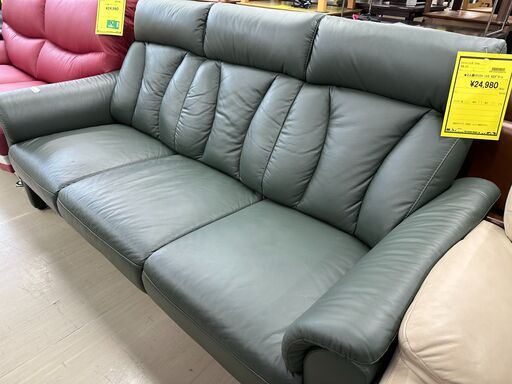 ジモティ来店特価!!　3人がけソファー　ニトリ　モスグリーン　　J-0214