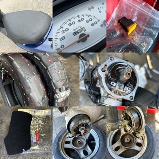 ディオ快速2スト！前後タイヤ・バッテリー・シートなど新品交換