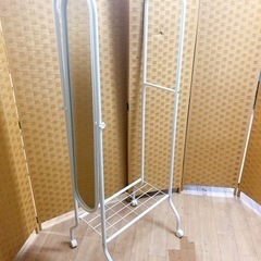 【引取】ハンガーラック コートハンガー 衣類収納 鏡 カガミ ミラー
